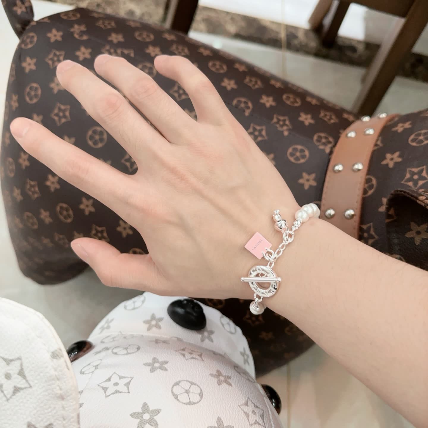 Tiffany & Co. Pearl Bracelet with Toggle Clasp and Charms